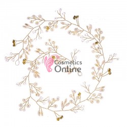 Accesoriu modern pentru decor par WED00D Auriu cu cristale si perle de 150cm